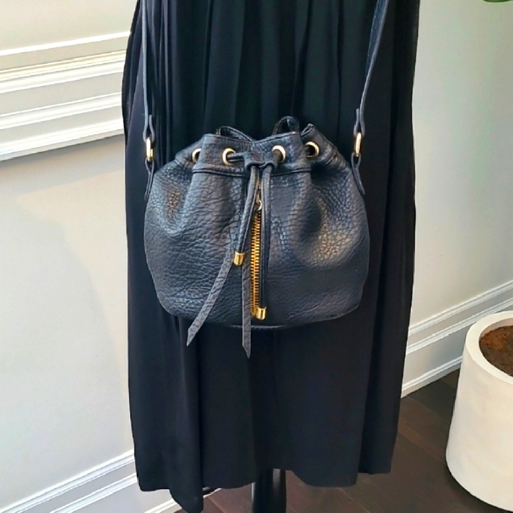 Poverty Flats -Black With Gold Hardware Crossbody Bag with Adjustable Strap - Picture 4 of 8